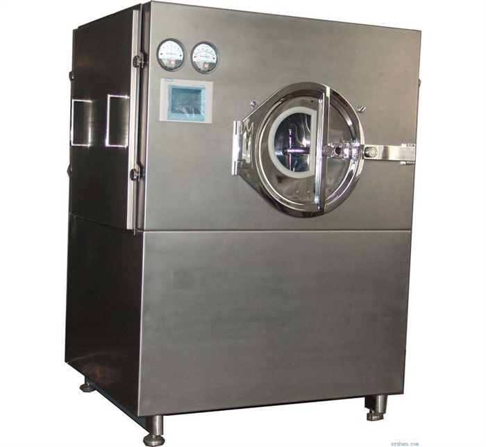 Large Capacity Safety Tablet Coating Machine Touch Screen Powder Coating Equipment